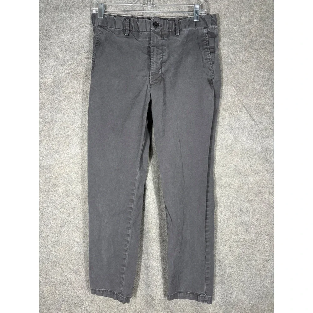 Banana Republic Lived-In Chino Slim Fit Gray Stretch Pants Mens 31x30 Washwell